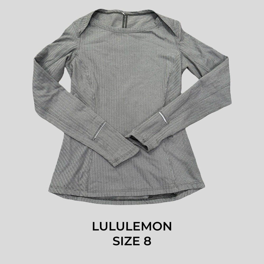 Lululemon Athletica Gray Fitted Long Sleeve Bodysuit